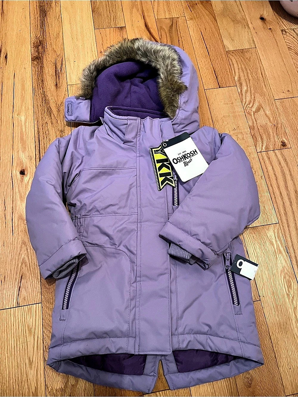 OshKosh B'gosh Girls Purple Hooded Puffer Jacket Size 2T